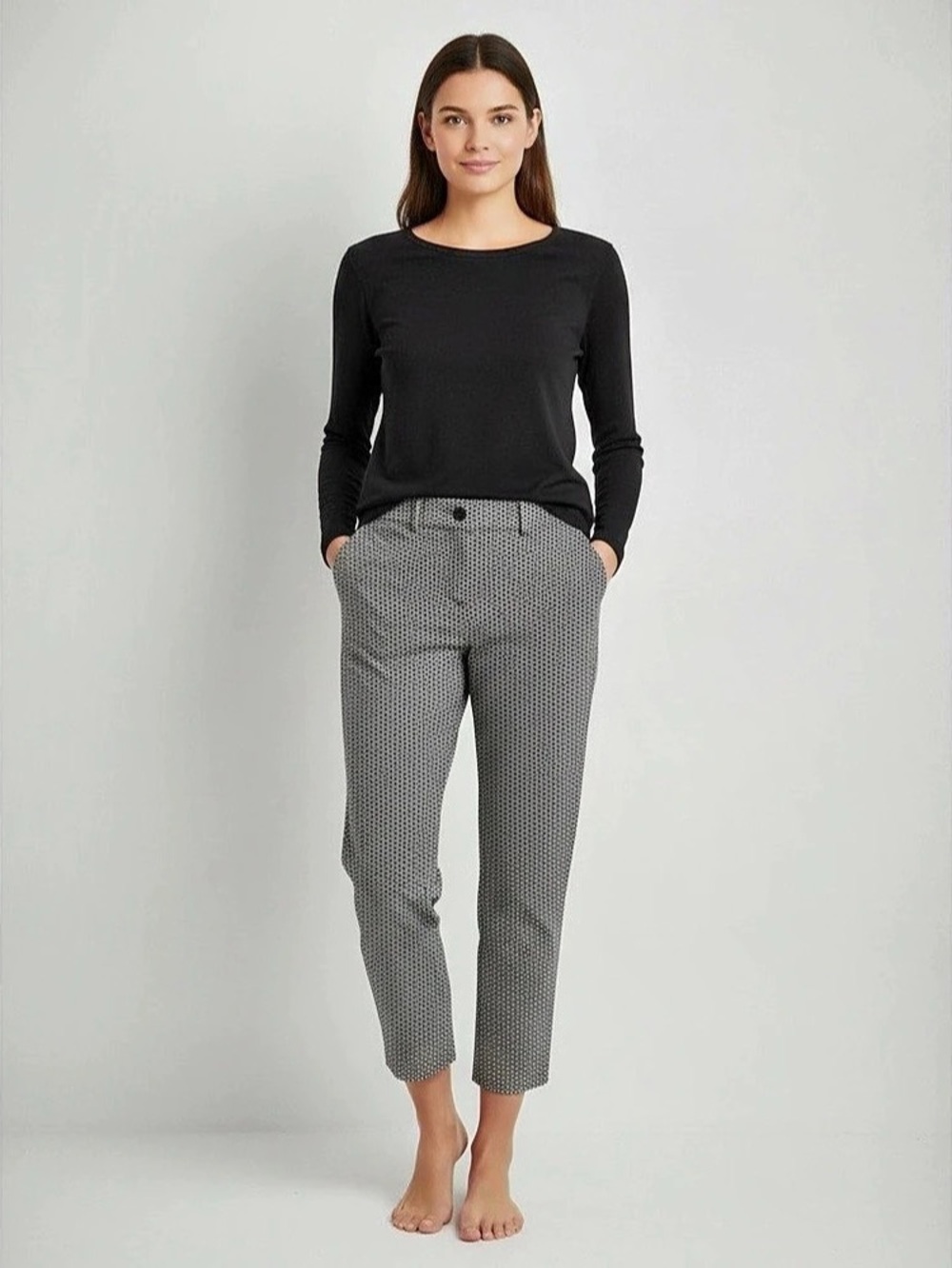 LOFT Printed Ankle Pants Size 4P Like New
